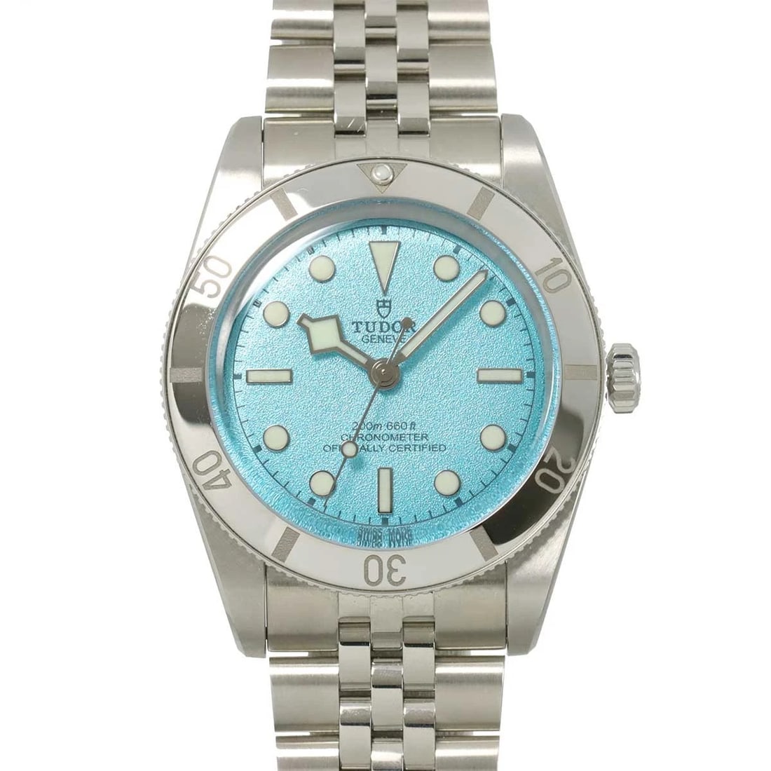 TUDOR HERITAGE BLACK BAY AUTOMATIC BLUE DIAL WATCH: TUDOR Heritage Black Bay Automatic Blue Dial Watch Brand: TUDOR Type: Wristwatch Material: Stainless steel Color: Blue Dial Size: Case Size Length 46mm(included lag) Width 37mm(not included crown)