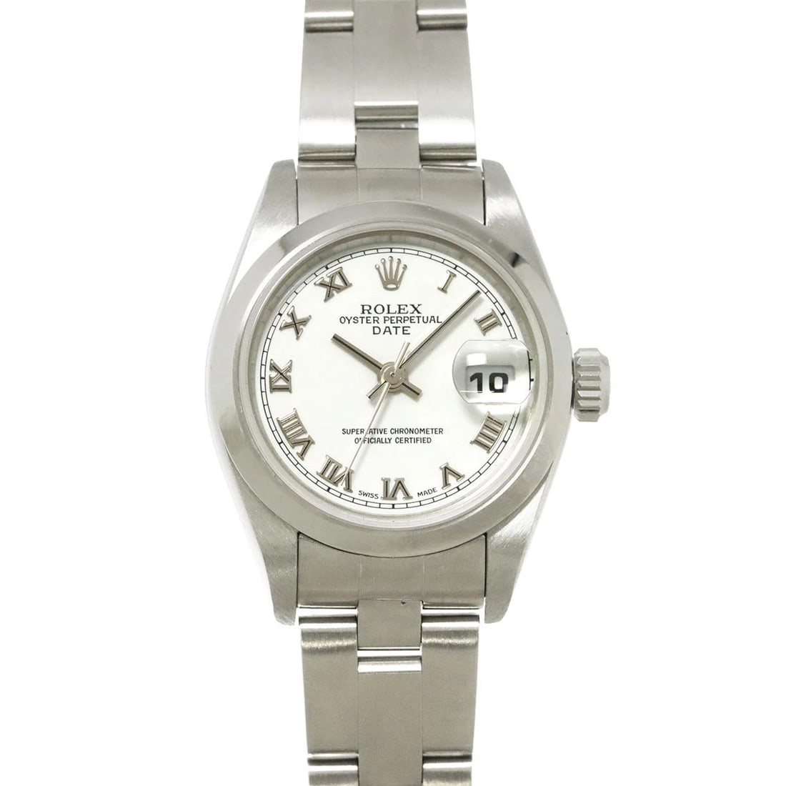 ROLEX OYSTER PERPETUAL DATE Y WHITE DIAL WATCH: ROLEX Oyster perpetual Date Y White Dial Watch Brand: ROLEX Type: Wristwatch Material: Stainless steel Color: White Dial Size: Case Size Length 33mm(included lag) Width 26mm(not included