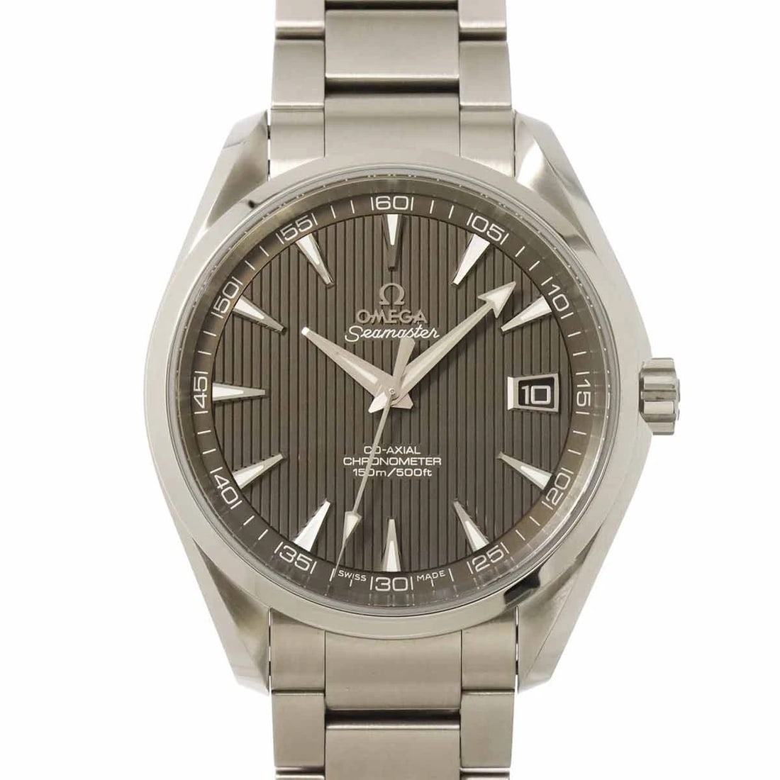 OMEGA SEAMASTER AQUA TERRA GRAY DIAL MEN WATCH: OMEGA Seamaster Aqua Terra Gray Dial Men Watch Brand: OMEGA Type: Wristwatch Material: Stainless steel Color: Gray Dial Size: Case Size Length 48mm(included lag) Width 42mm(not included crown) Dep