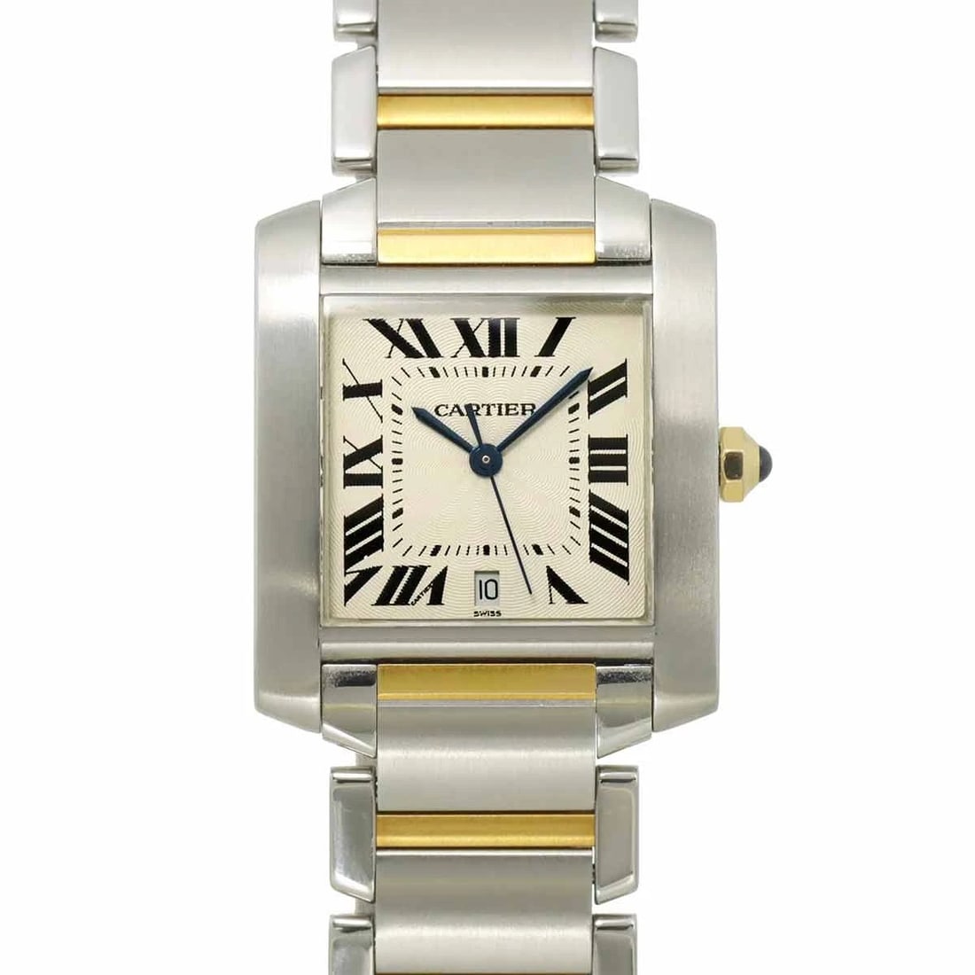 CARTIER TANK FRANCAISE LM AUTOMATIC YG SILVER DIAL: Cartier Tank Francaise LM Automatic YG Silver Dial Brand: Cartier Type: Wristwatch Material: Stainless steel,Yello Gold Color: Silver Dial Size: Case Size Length 32mm(included lag) Width