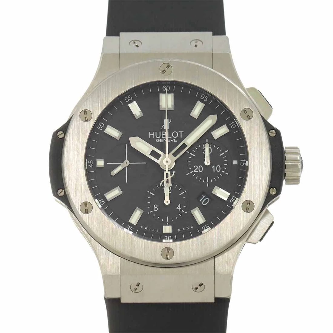 HUBLOT BIG BANG EVOLUTION CHRONOGRAPH BLACK DIAL DATE: HUBLOT Big Bang Evolution Chronograph Black Dial Date Brand: HUBLOT Type: Wristwatch Material: Stainless steel,Rubber Color: Black Dial Size: Case Size Length 56mm(included lag) Width 48mm(not inc