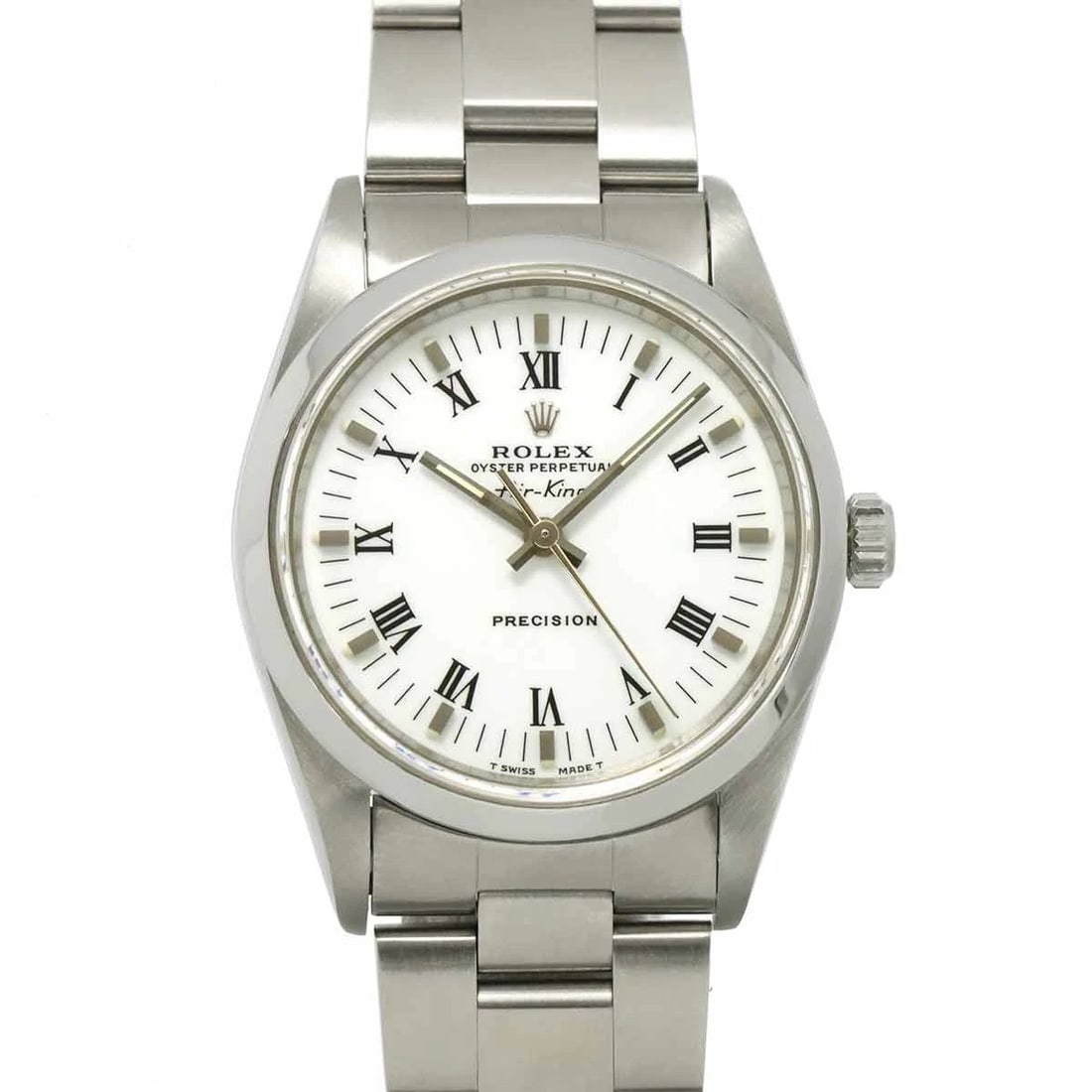 ROLEX AIR KING S AUTOMATIC WHITE DIAL WATCH: ROLEX Air King S Automatic White Dial Watch Brand: ROLEX Type: Wristwatch Material: Stainless steel Color: White Dial Size: Case Size Length 42mm(included lag) Width 34mm(not included crown) Depth