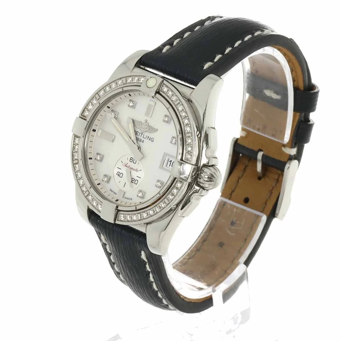 BREITLING GALACTIC DIAMOND AUTOMATIC WHITE SHELL DIAL BOYS - 2
