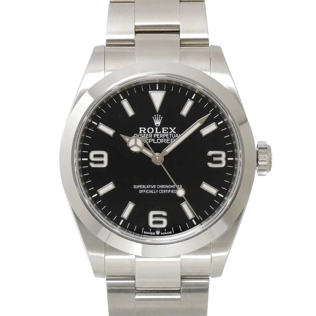 ROLEX EXPLORER 1 RANDOM AUTOMATIC BLACK DIAL: ROLEX Explorer 1 Random Automatic Black Dial Brand: ROLEX Type: Wristwatch Material: Stainless steel Color: Black Dial Size: Case Size Length 46mm(included lag) Width 39mm(not included crown) Dept