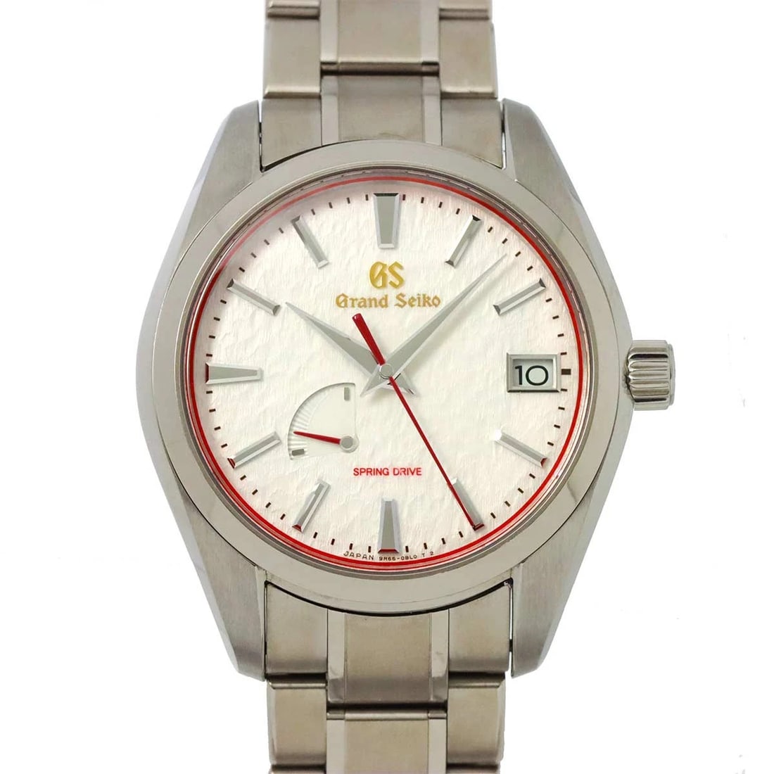 GRAND SEIKO SPRING DRIVE DATE WHITE DIAL WATCH: Grand Seiko Spring Drive Date White Dial Watch Brand: SEIKO Type: Wristwatch Material: Titanium Color: White Dial Size: Case Size Length 48mm(included lag) Width 41mm(not included crown) Depth 13m