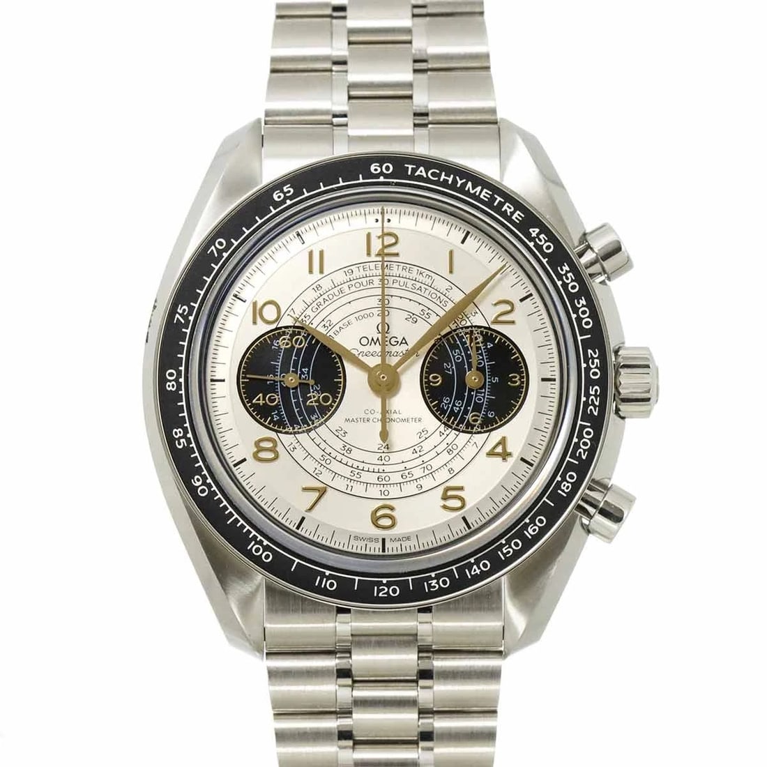 OMEGA SPEEDMASTER CHRONOSCOPE LIMITED: OMEGA Speedmaster Chronoscope Limited Brand: OMEGA Type: Wristwatch Material: Stainless steel Color: none Size: Case Size Length 48mm(included lag) Width 43mm(not included crown) Depth 13mm Acces