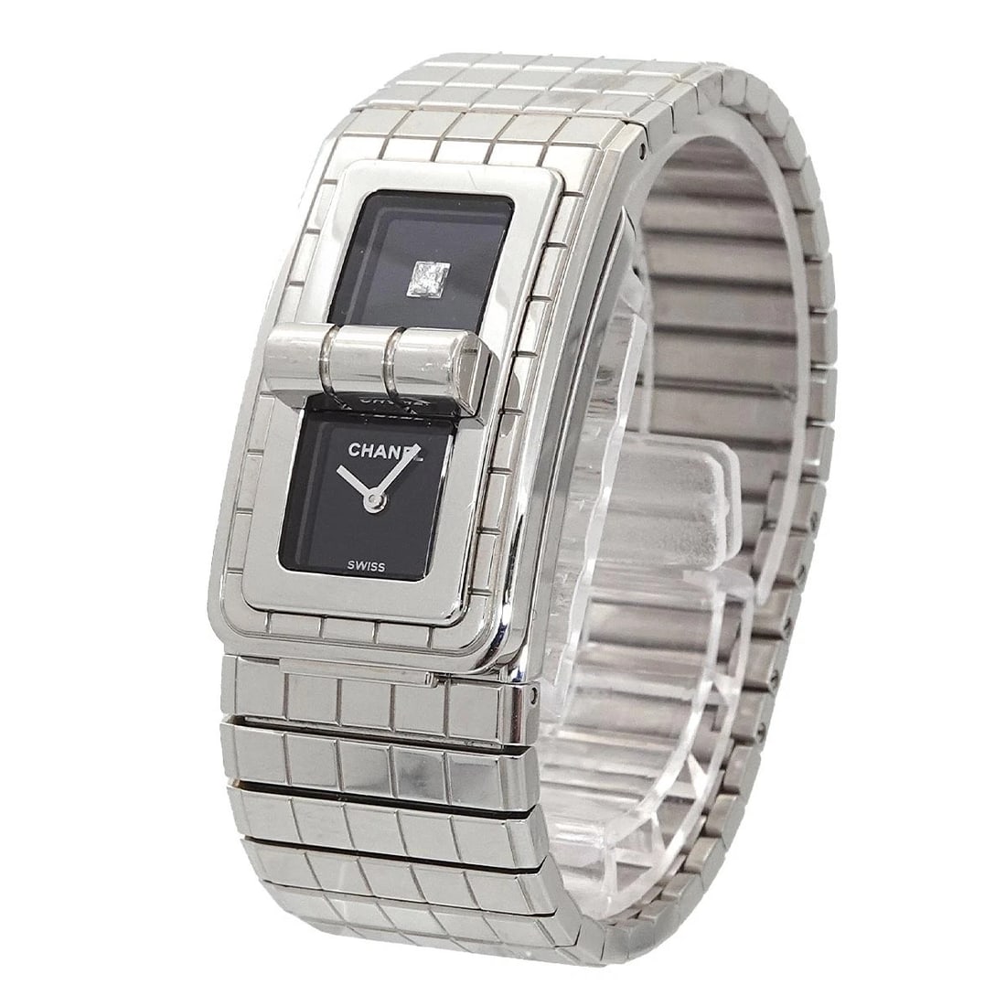 CHANEL CODE COCO DIAMOND QUARTZ BLACK DIAL WATCH - 2