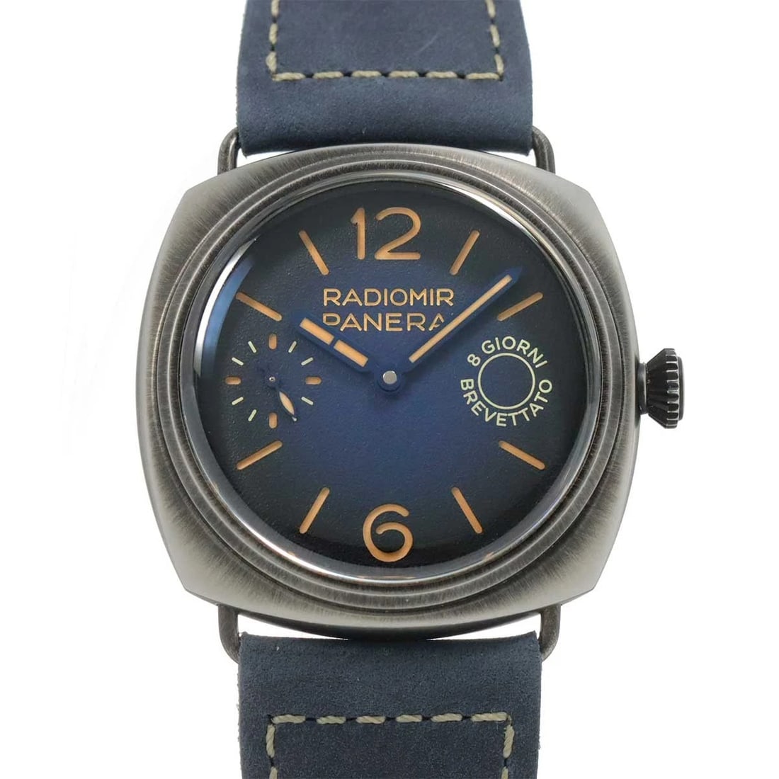 PANERAI RADIOMIR OTTO GIORNI HAND WINDING BLUE DIAL: PANERAI Radiomir Otto Giorni Hand Winding Blue Dial Brand: PANERAI Type: Wristwatch Material: eSteel,Leather Color: Blue Dial Size: Case Size Length 48mm(included lag) Width 44mm(not included crow