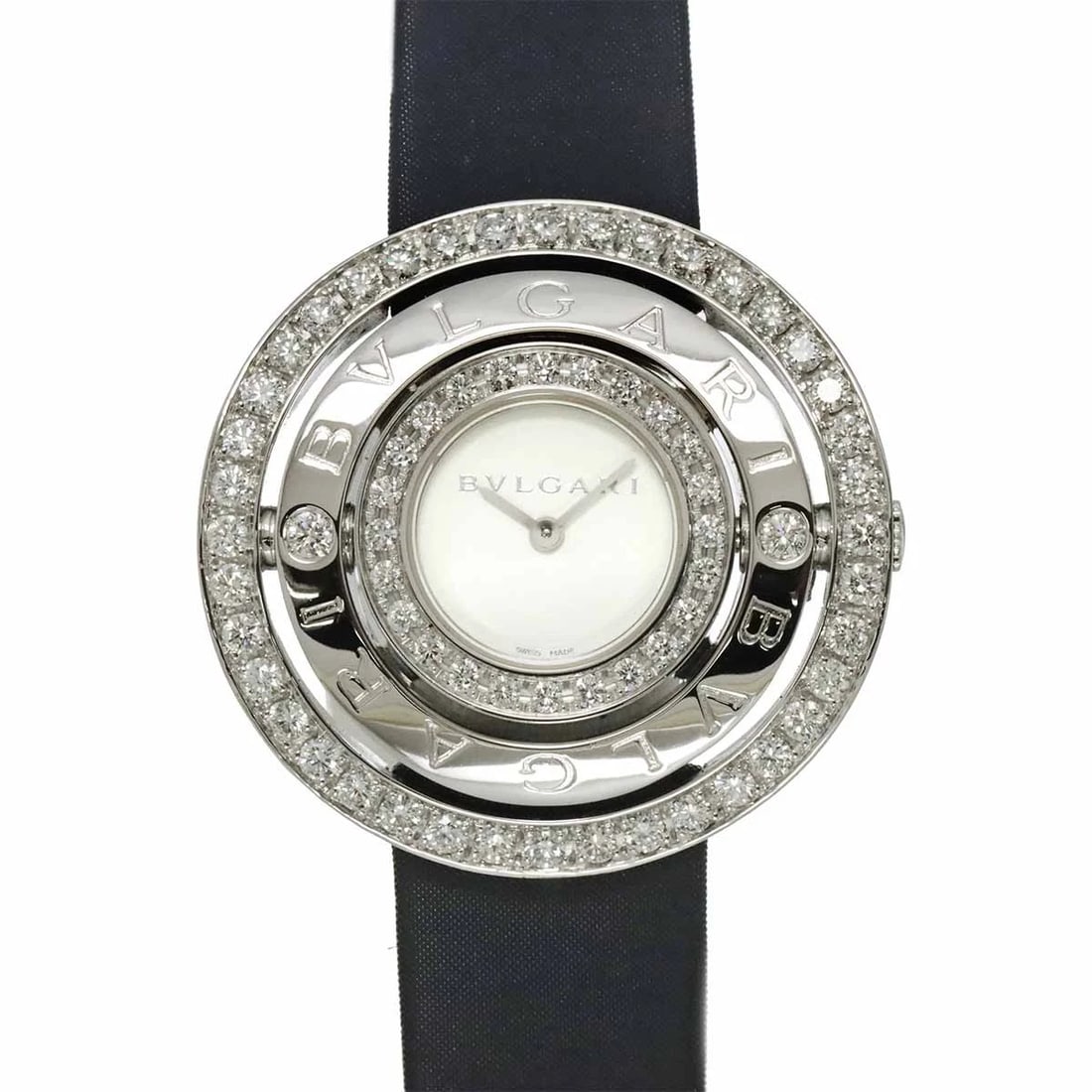 BVLGARI ASUTORARE CHERKI 750 WG DIAMOND BEZEL WHITE DIAL: BVLGARI Asutorare Cherki 750 WG Diamond Bezel White Dial Brand: BVLGARI Type: Wristwatch Material: 750 White Gold,Diamond Color: White Dial Size: Case Size Length 35mm Width 36mm(not included crow