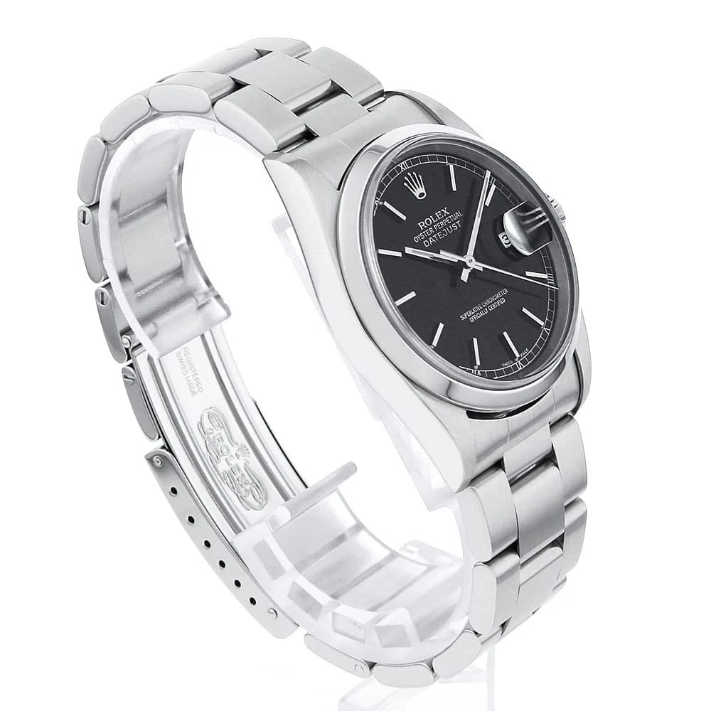 ROLEX DATEJUST BLACK WATCH - 3