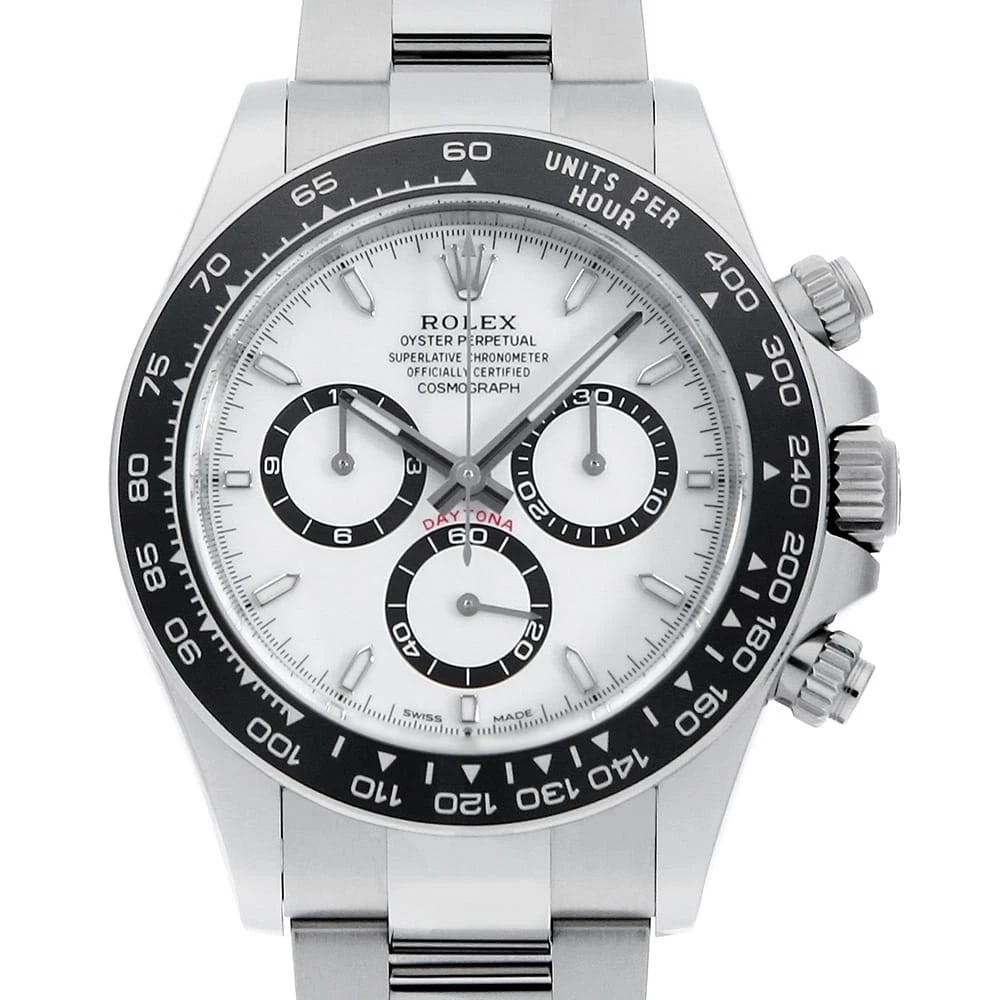ROLEX COSMOGRAPH DAYTONA WHITE WATCH: ROLEX Cosmograph Daytona white Watch Brand: ROLEX Type: Wrist watch Material: Band Material Stainless Steel, Case Material Stainless Steel Color: Dial Color White Size: Band Size 19cm (7.5inch), C