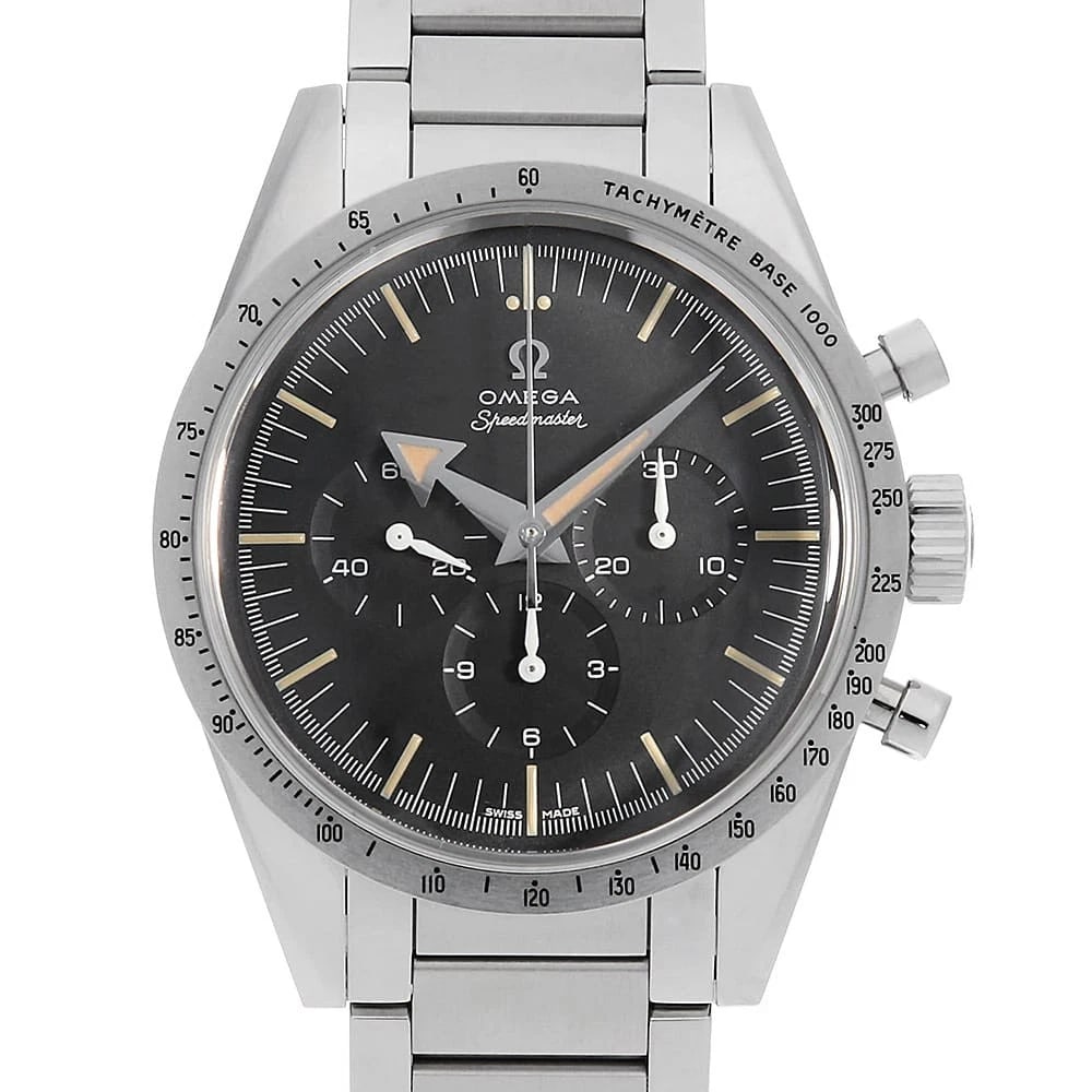 OMEGA SPEEDMASTER TRILOGY ANNIVERSARY SECOND WATCH: OMEGA Speedmaster Trilogy Anniversary second Watch Brand: OMEGA Type: Wrist watch Material: Band Material Stainless Steel, Case Material Stainless Steel Color: Dial Color Black Size: Band Size 19c