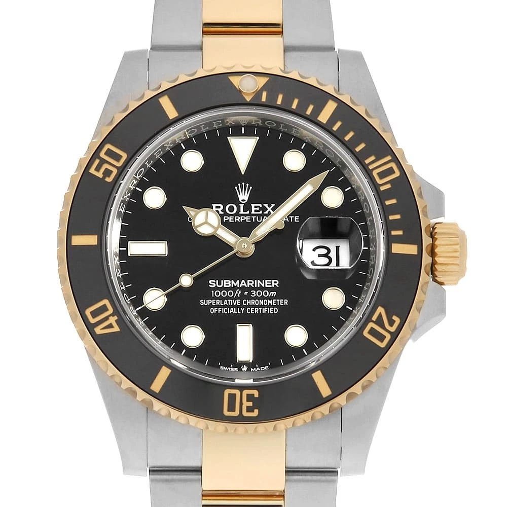 ROLEX SUBMARINER DATE BLACK WATCH: ROLEX SUBMARINER Date black Watch Brand: ROLEX Type: Wrist watch Material: Band Material Stainless Steel/Yellow Gold, Case Material Stainless Steel/Yellow Gold Color: Dial Color Black Size: