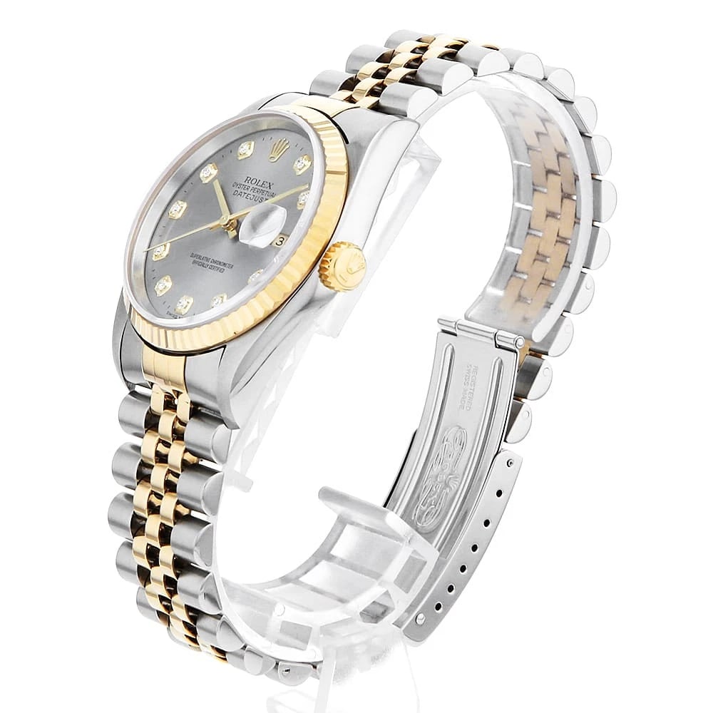 ROLEX DATEJUST DIAMOND GRAY WATCH - 2