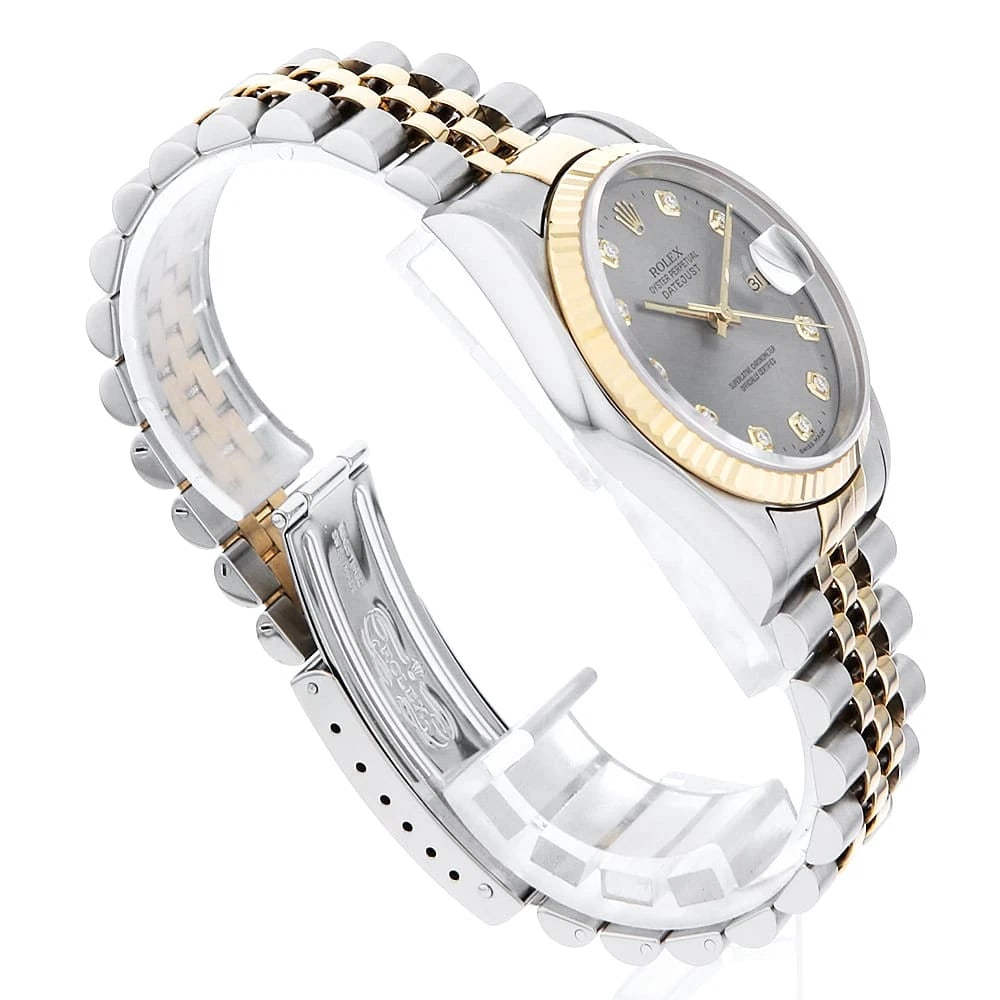 ROLEX DATEJUST DIAMOND GRAY WATCH - 3