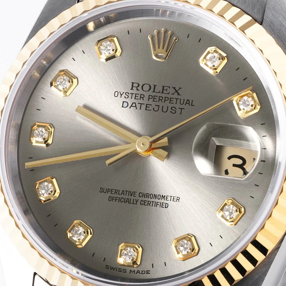 ROLEX DATEJUST DIAMOND GRAY WATCH - 5