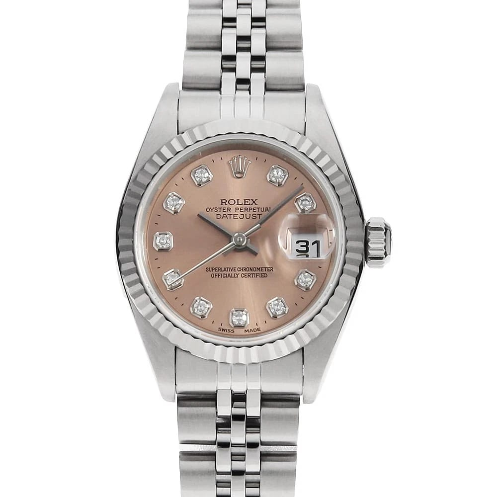 ROLEX DATEJUST DIAMOND PINK P WATCH: ROLEX Datejust Diamond pink P Watch Brand: ROLEX Type: Wrist watch Material: Band Material Stainless Steel, Case Material Stainless Steel/White gold Color: Dial Color Pink Size: Band Size 16.5cm (