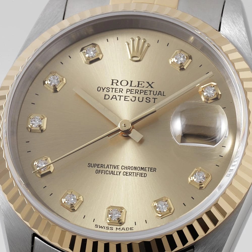 ROLEX DATEJUST DIAMOND CHAMPAGNEG WATCH - 4