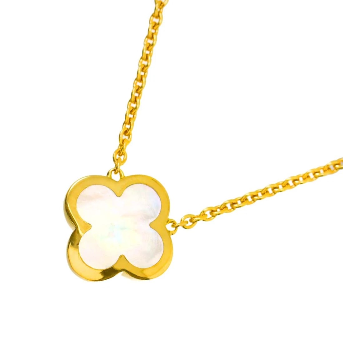 VAN CLEEF ARPELS PURE ALHAMBRA MOP NECKLACE 18K YG 750: Van Cleef Arpels Pure Alhambra MOP Necklace 18K YG 750 Brand: Van Cleef Arpels Type: Necklace Material: 750 Yellow Gold, Color: Yellow Gold Size: internal circumference of the chain:16.5inch to 14