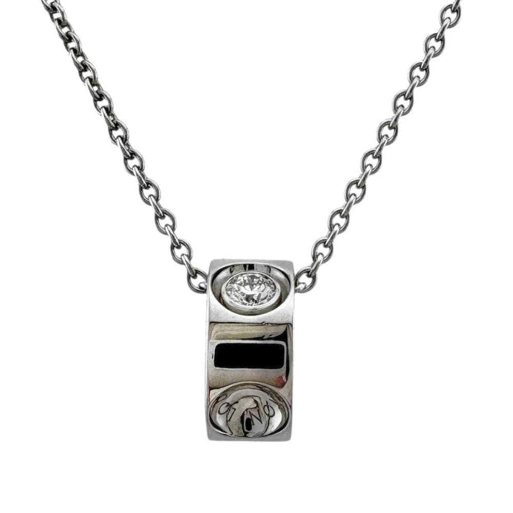 LOUIS VUITTON NECKLACE K18 WHITE GOLD DIAMOND: LOUIS VUITTON Necklace K18 white gold diamond Brand: LOUIS VUITTON Type: Necklace Material: K18 white gold Main Stone/Creation Natural Color: Silver Size: Size(CM) Total Length:40cm Chain width:1.