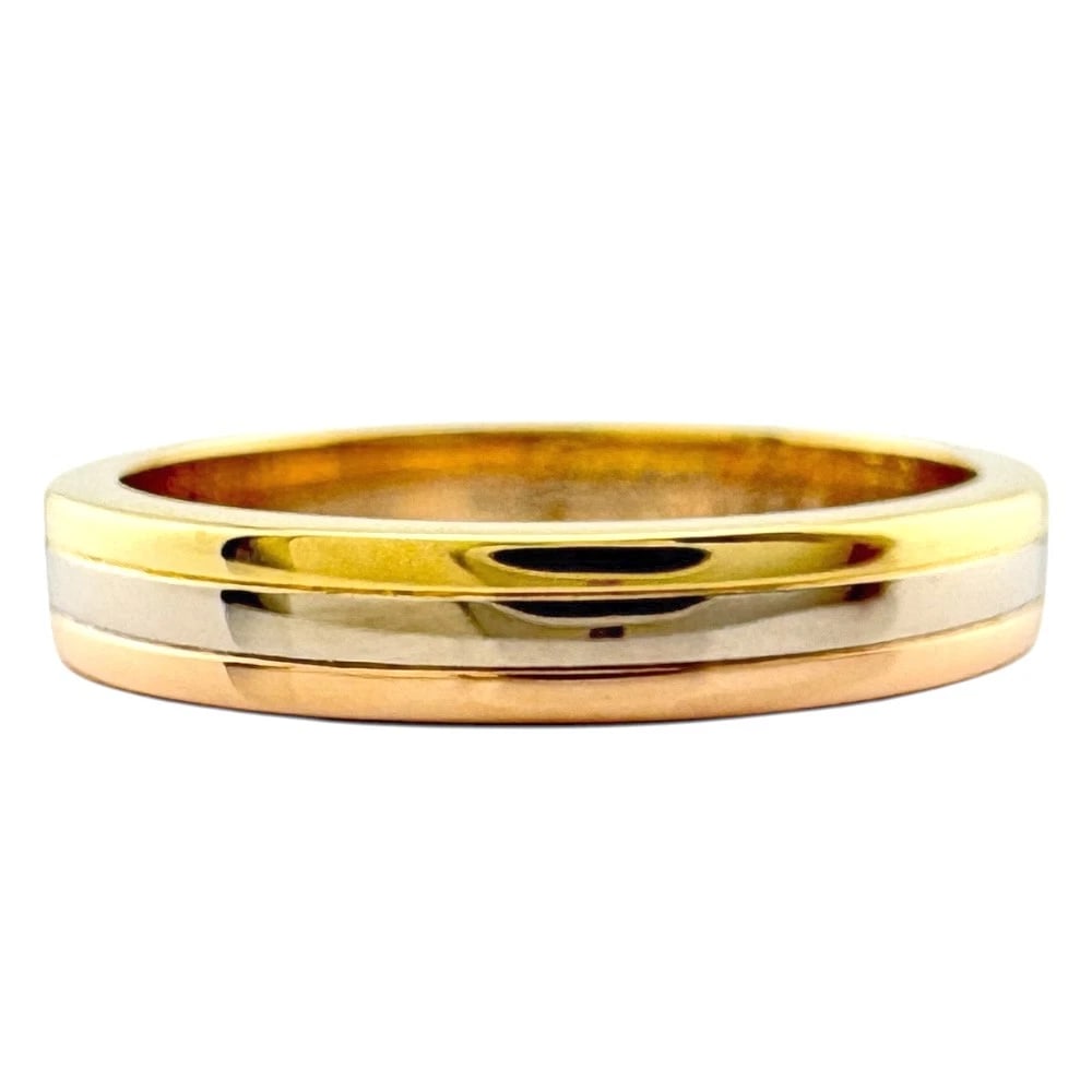 CARTIER RING K18 YELLOW GOLD K18 WHITE GOLD: CARTIER Ring K18 yellow gold K18 white gold Brand: CARTIER Type: Ring Material: K18 yellow gold, Color: Pink Gold / Silver Size: US 7 1/2 Accessories: None Accessories Notice: When purchasing
