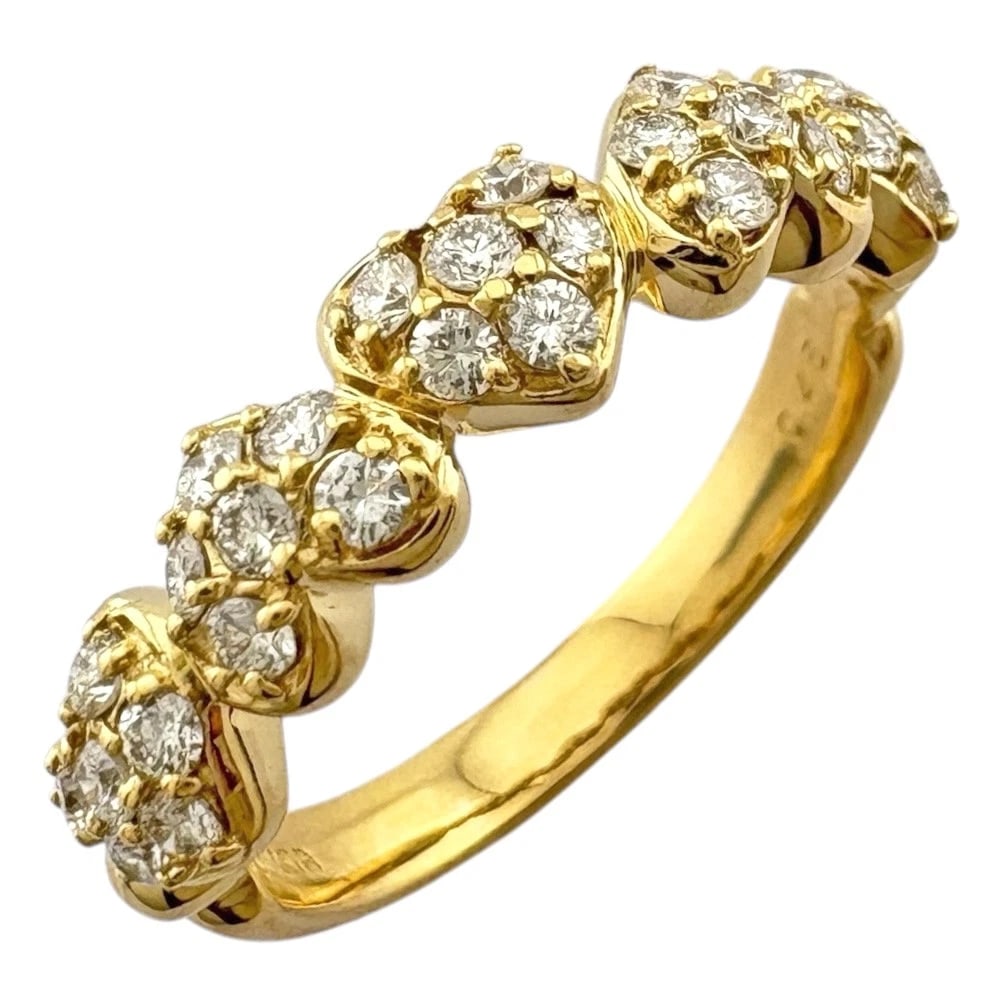 PONTE VECCHIO RING K18 YELLOW GOLD DIAMOND HEART: Ponte Vecchio Ring K18 yellow gold diamond heart Brand: Ponte Vecchio Type: Ring Material: K18 yellow gold Main Stone/Creation Natural Color: gold Size: US 5 3/8 Accessories: None Accessories