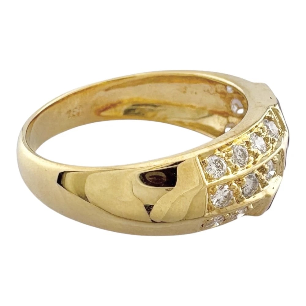 RING K18 YELLOW GOLD RUBY DIAMOND - 5