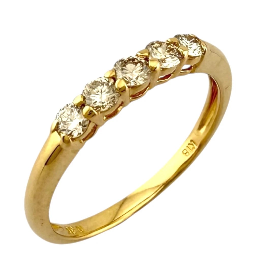 RING K18 YELLOW GOLD DIAMOND: Ring K18 yellow gold diamond Brand: Unbranded Type: Ring Material: K18 yellow gold Main Stone/Creation Natural Color: gold Size: US 5 3/4 Accessories: None Accessories Notice: When purchasing