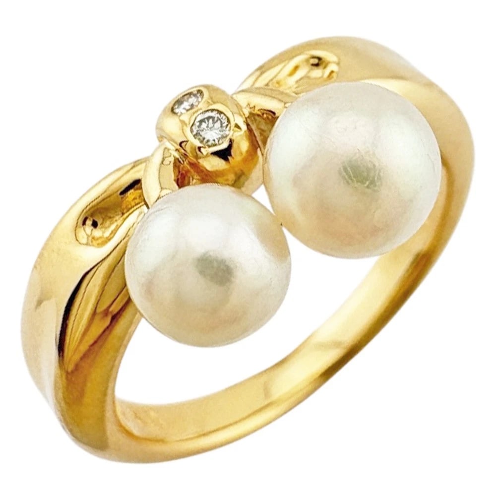 TASAKI RING K18 YELLOW GOLD PEARL DIAMOND: TASAKI Ring K18 yellow gold Pearl diamond Brand: TASAKI Type: Ring Material: K18 yellow gold Main Stone/Creation Pearl Color: gold Size: US 5 3/4 Accessories: None Accessories Notice: When