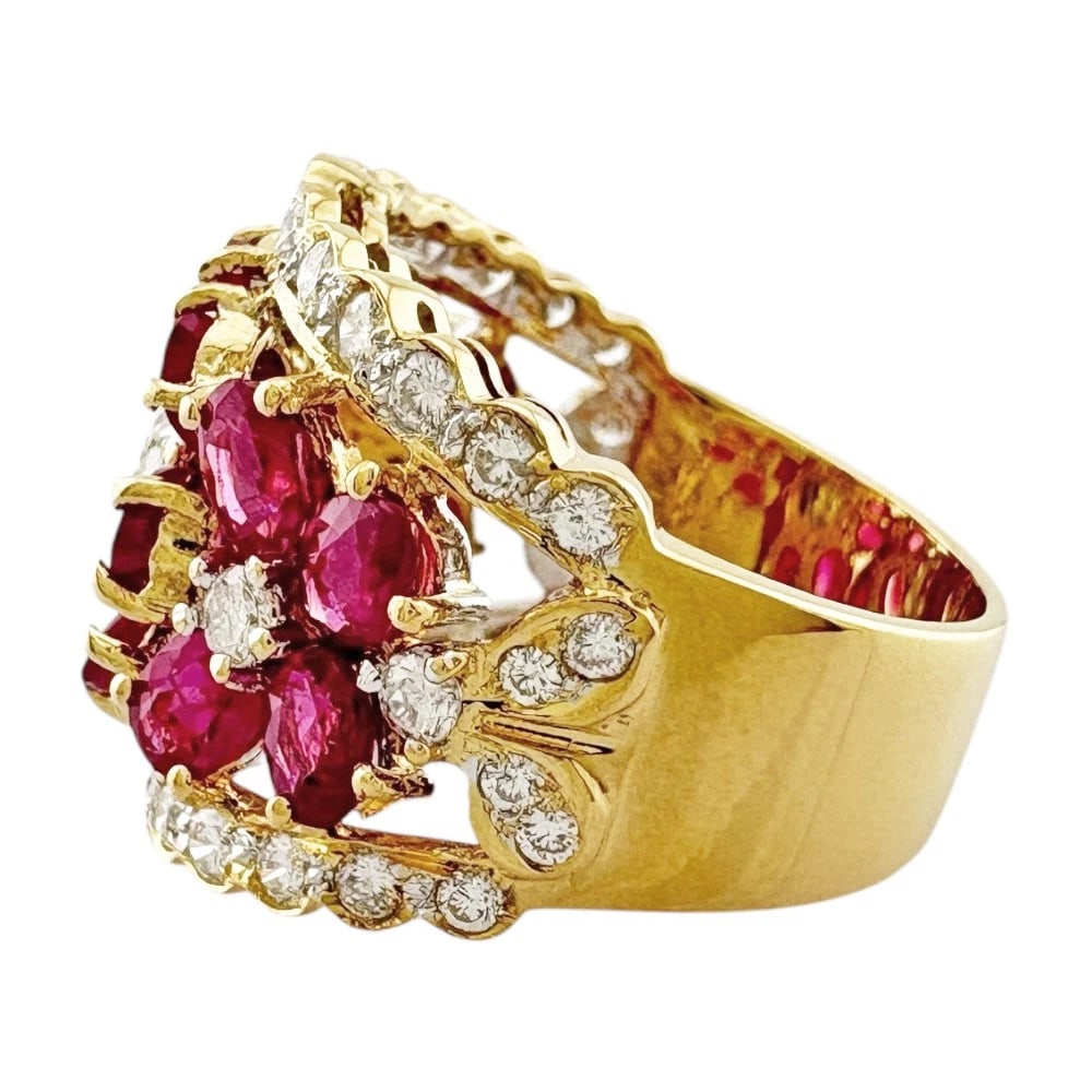 PONTE VECCHIO RING K18 YELLOW GOLD DIAMOND RUBY - 3