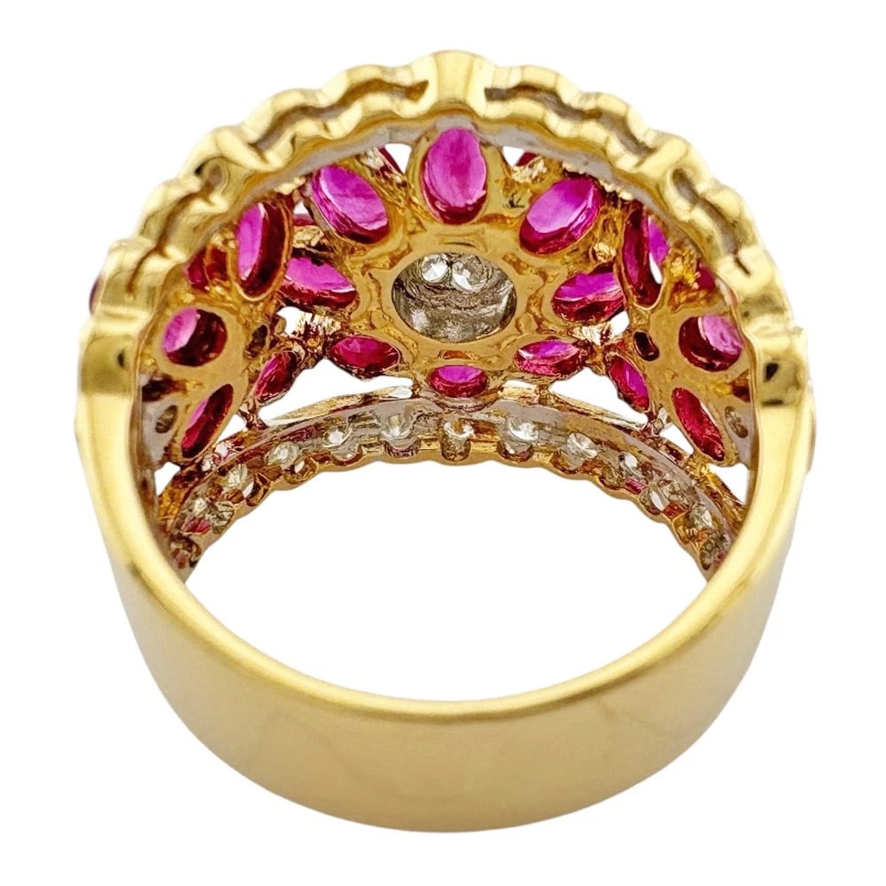 PONTE VECCHIO RING K18 YELLOW GOLD DIAMOND RUBY - 4