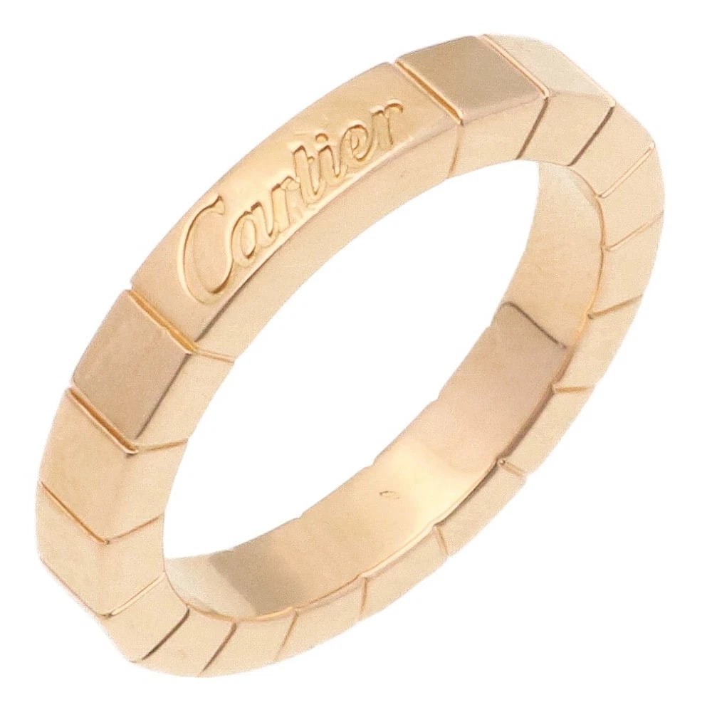 CARTIER RING K18 PINK GOLD LANIERE: CARTIER Ring K18 Pink Gold Laniere Brand: CARTIER Type: Ring Material: K18 Pink Gold, Color: Pink gold Size: US 4 1/2 Accessories: None Accessories Notice: When purchasing pre-owned goods,