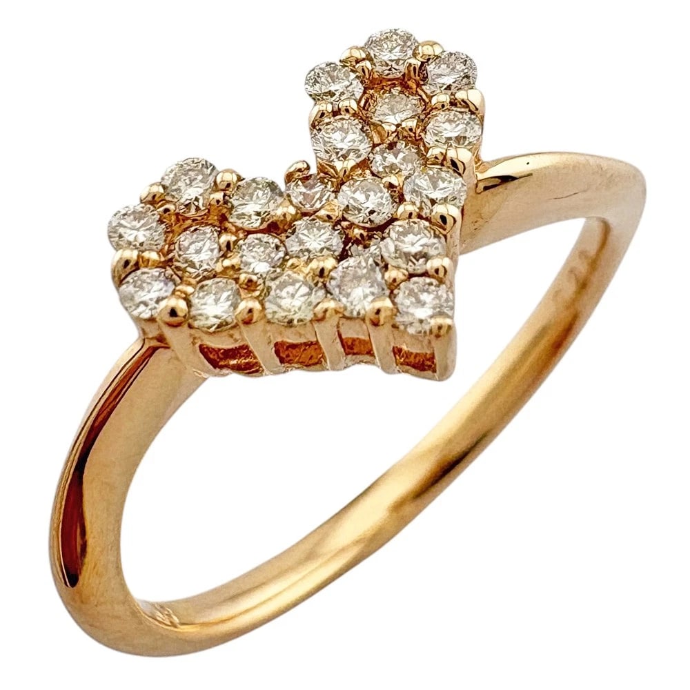 RING K18 PINK GOLD DIAMOND HEART (1 of 5)