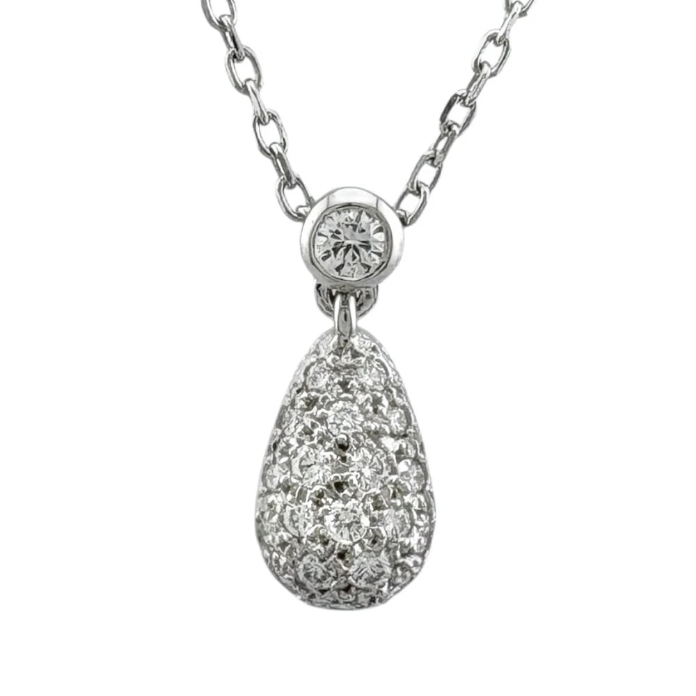 MIKIMOTO NECKLACE K18 WHITE GOLD DIAMOND DROP: MIKIMOTO Necklace K18 white gold diamond drop Brand: MIKIMOTO Type: Necklace Material: K18 white gold Main Stone/Creation Natural Color: Silver Size: Size(CM) Total Length:42cm Chain width:0.9mm A