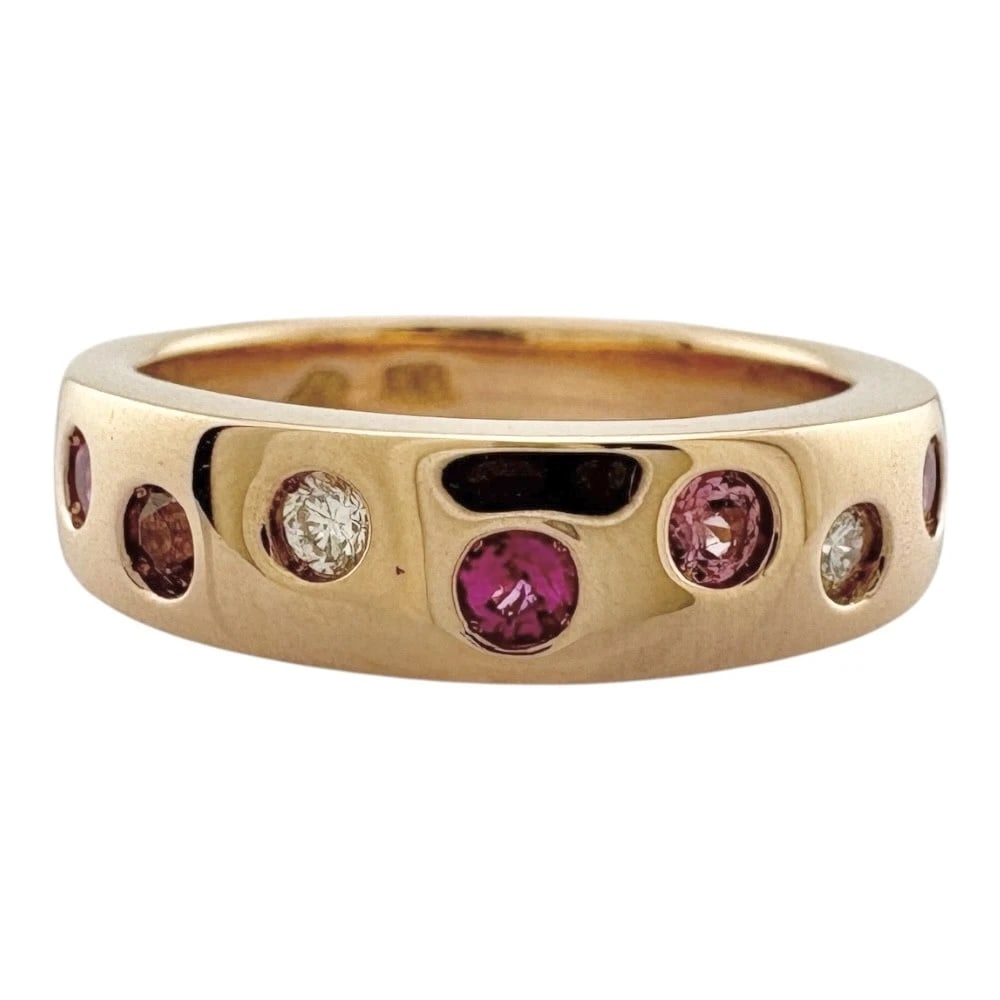 RING K18 YELLOW GOLD RUBY PINK - 2