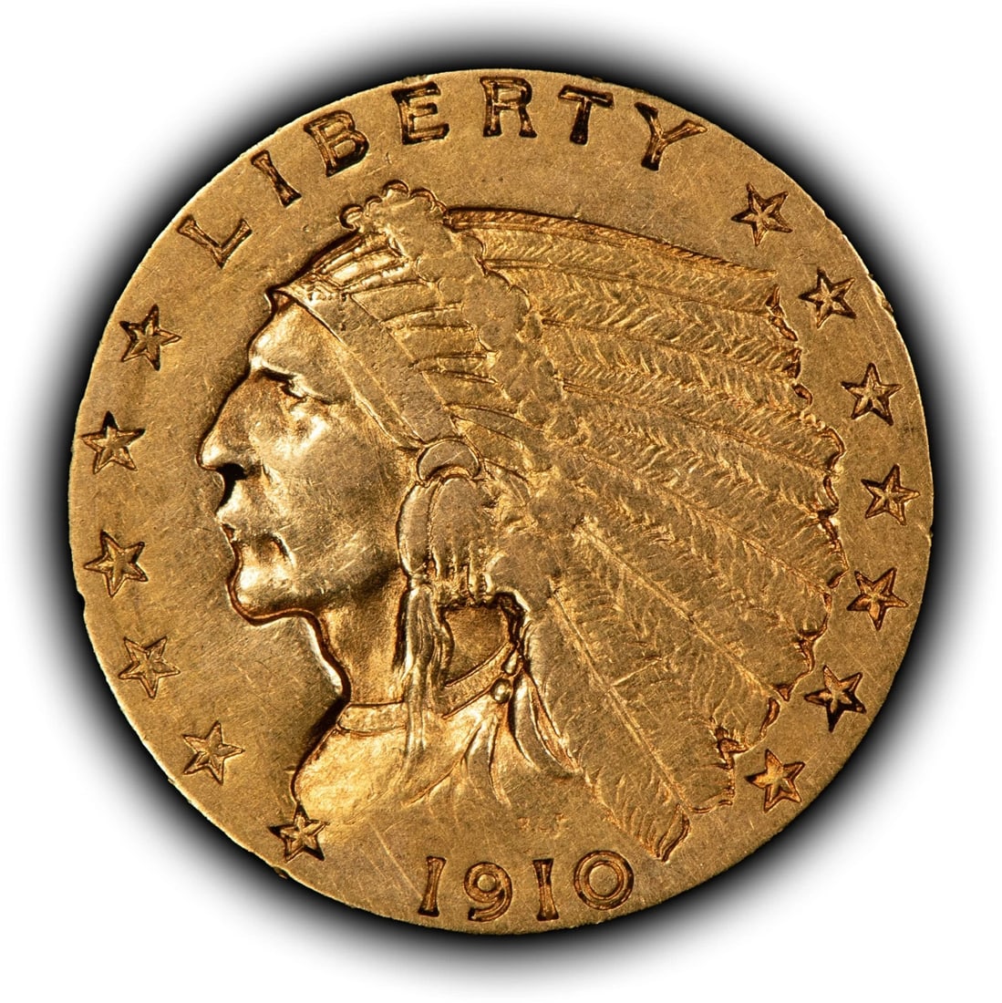 1910 G$2.50 INDIAN HEAD GOLD QUARTER EAGLE: 1910 G$2.50 Indian Head Gold Quarter Eagle Brand/Mint: None Year: 1910 Fineness: 0.9 Composition: Gold Coin: US Pre-1933 Gold Bullion Denomination: None Country of Origin: United States <