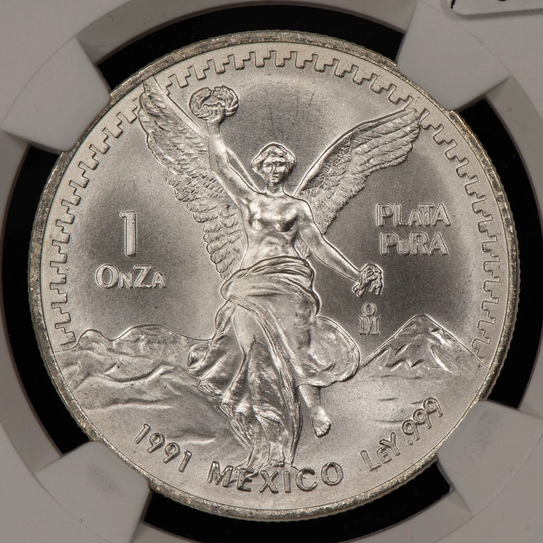 1991-MO MEXICO 1 OZ SILVER LIBERTAD: 1991-Mo Mexico 1 oz Silver Libertad Brand/Mint: None Year: 1991 Fineness: 0.999 Composition: Silver Coin: Mexican Libertad Denomination: None Country of Origin: Mexico Accessorie