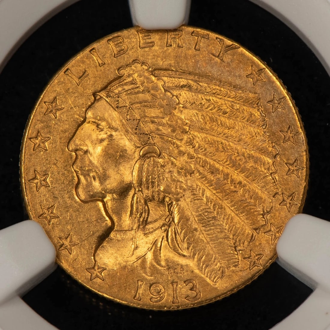 1913 G$2.50 INDIAN HEAD GOLD QUARTER EAGLE: 1913 G$2.50 Indian Head Gold Quarter Eagle Brand/Mint: U.S. Mint Year: 1913 Fineness: 0.9 Composition: Gold Coin: US Pre-1933 Gold Bullion Denomination: $2.50 Country of Origin: United St