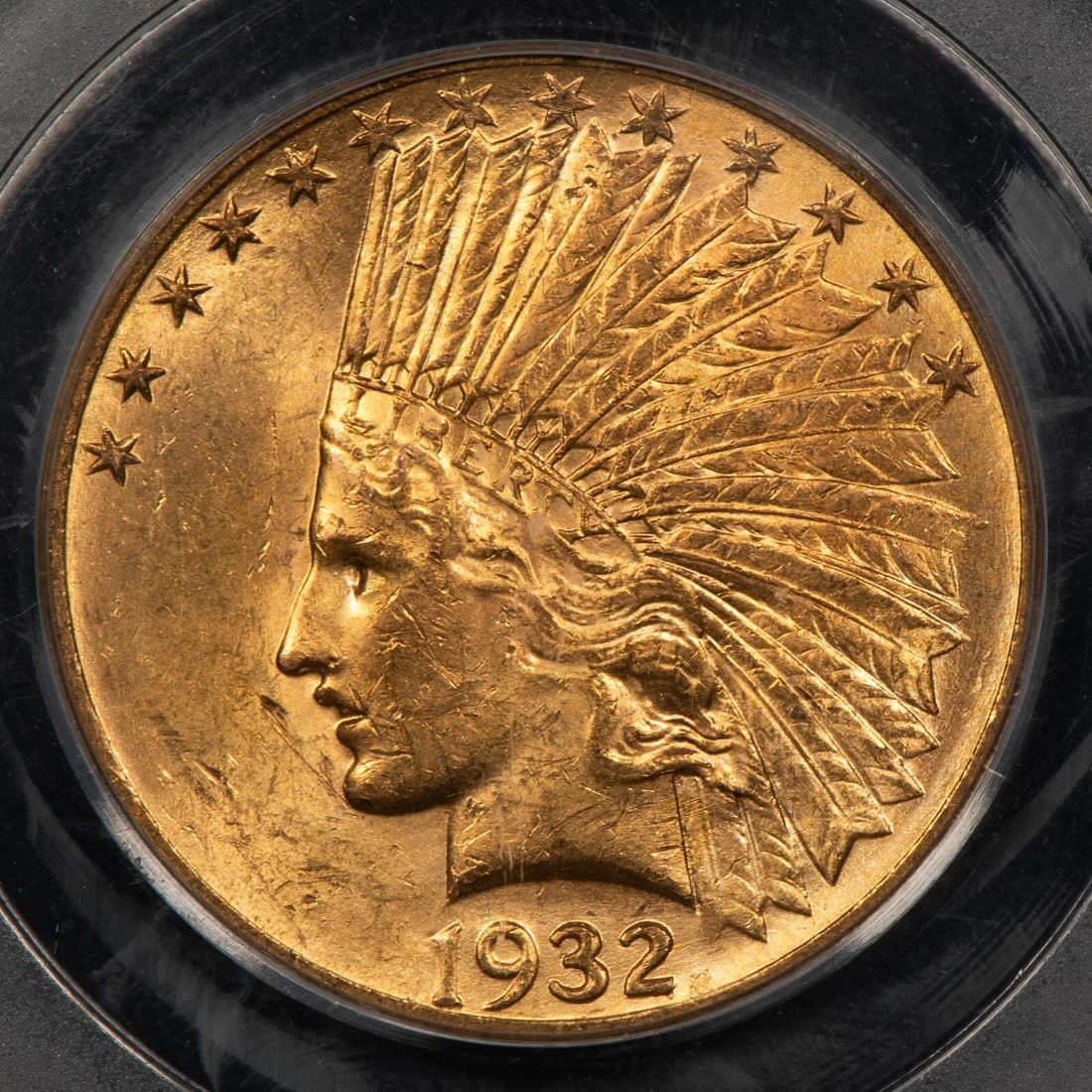 1932 G$10 INDIAN HEAD GOLD EAGLE: 1932 G$10 Indian Head Gold Eagle Brand/Mint: U.S. Mint Year: 1932 Fineness: 0.9 Composition: Gold Coin: US Pre-1933 Gold Bullion Denomination: $10 Country of Origin: United States