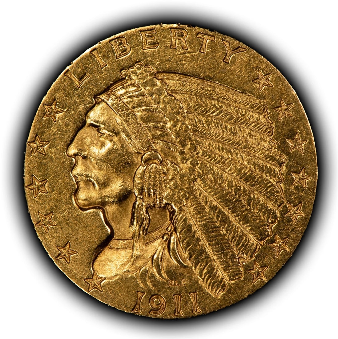 1911 G$2.50 INDIAN HEAD GOLD QUARTER EAGLE: 1911 G$2.50 Indian Head Gold Quarter Eagle Brand/Mint: U.S. Mint Year: 1911 Fineness: 0.9 Composition: Gold Coin: US Pre-1933 Gold Bullion Denomination: $2.50 Country of Origin: United St