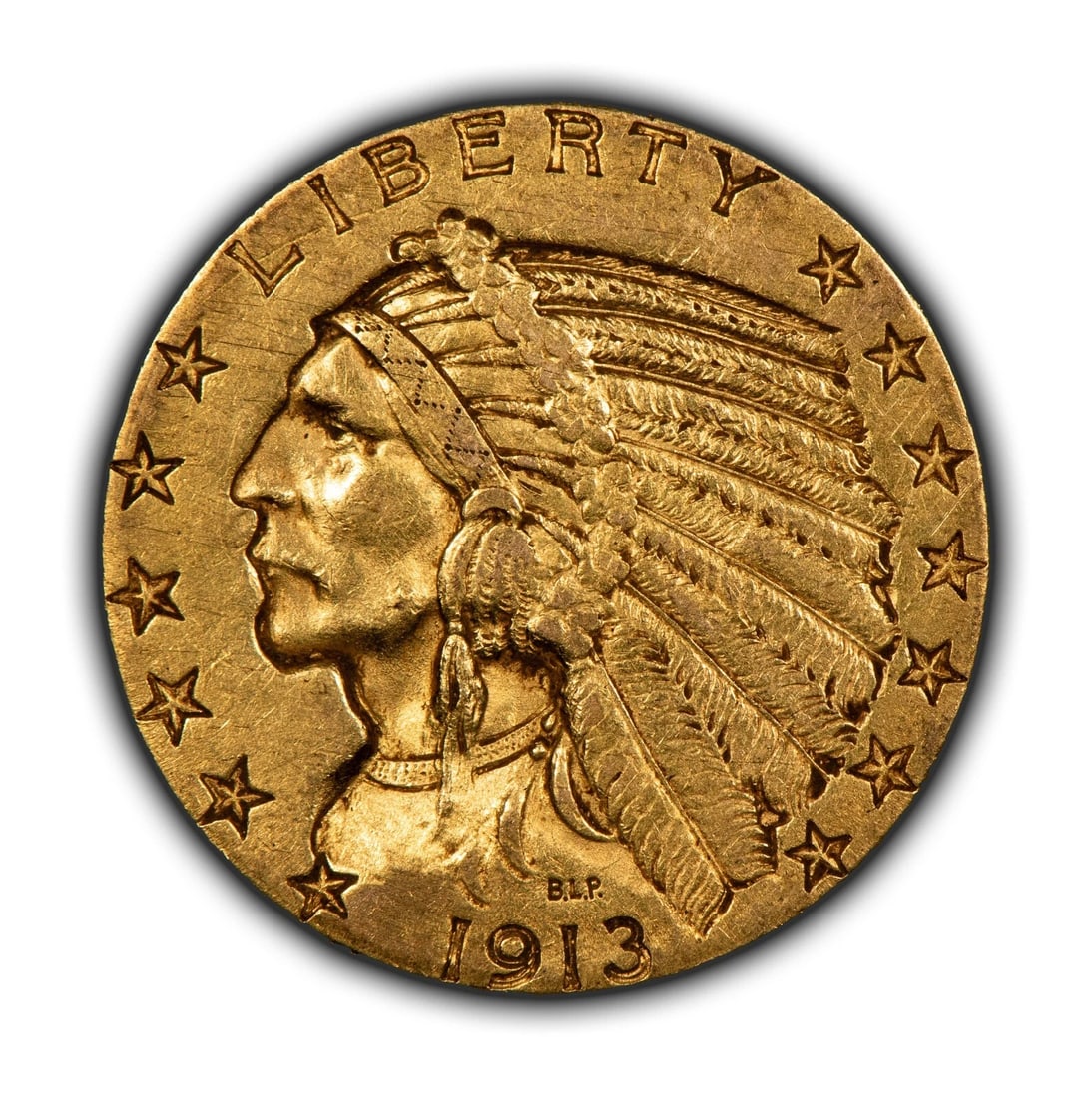 1913 G$5 INDIAN HEAD GOLD HALF EAGLE: 1913 G$5 Indian Head Gold Half Eagle Brand/Mint: U.S. Mint Year: 1913 Fineness: 0.9 Composition: Gold Coin: US Pre-1933 Gold Bullion Denomination: $5 Country of Origin: United States