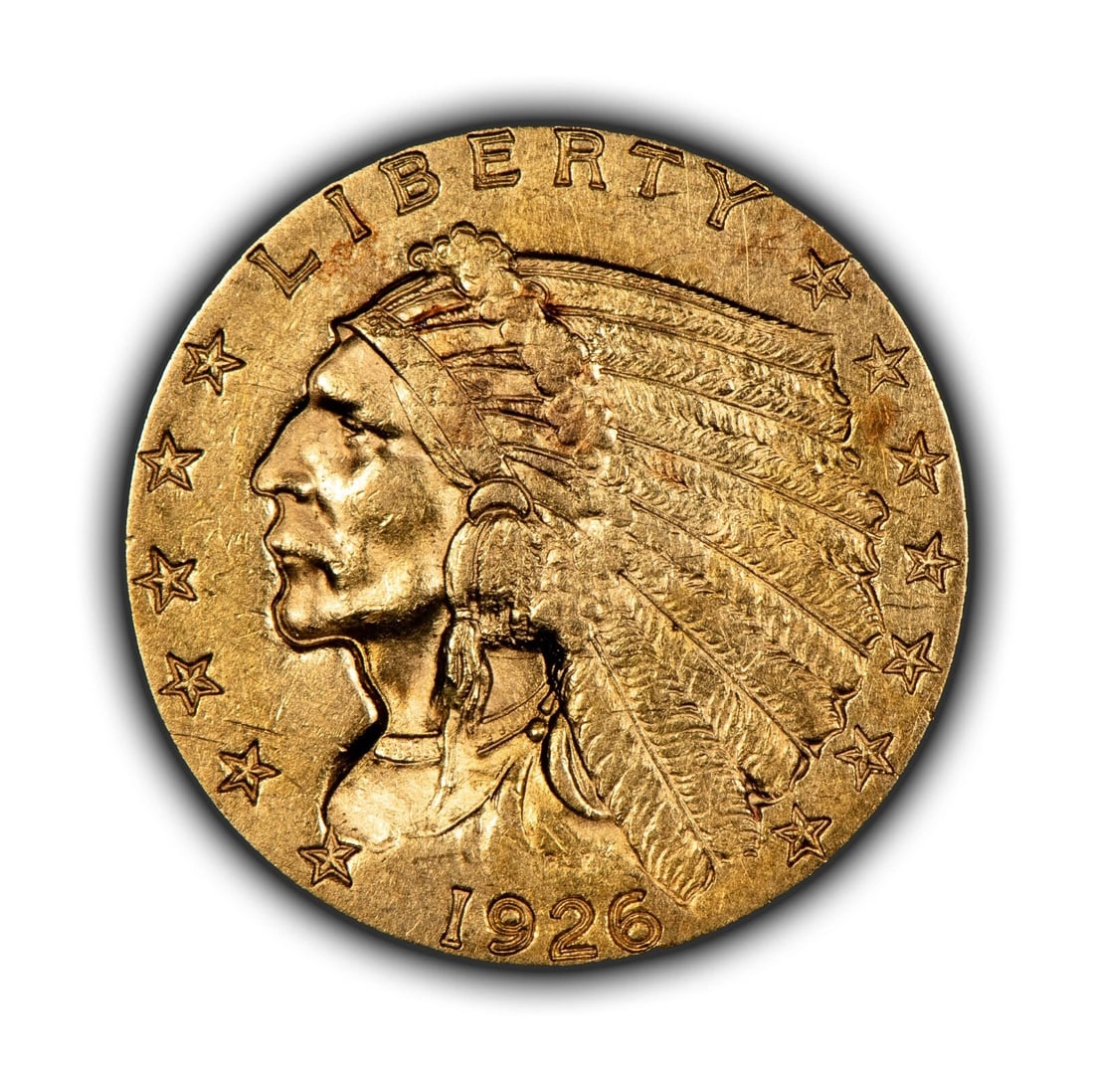 1926 G$2.50 INDIAN HEAD GOLD QUARTER EAGLE: 1926 G$2.50 Indian Head Gold Quarter Eagle Brand/Mint: U.S. Mint Year: 1926 Fineness: 0.9 Composition: Gold Coin: US Pre-1933 Gold Bullion Denomination: $2.50 Country of Origin: United St