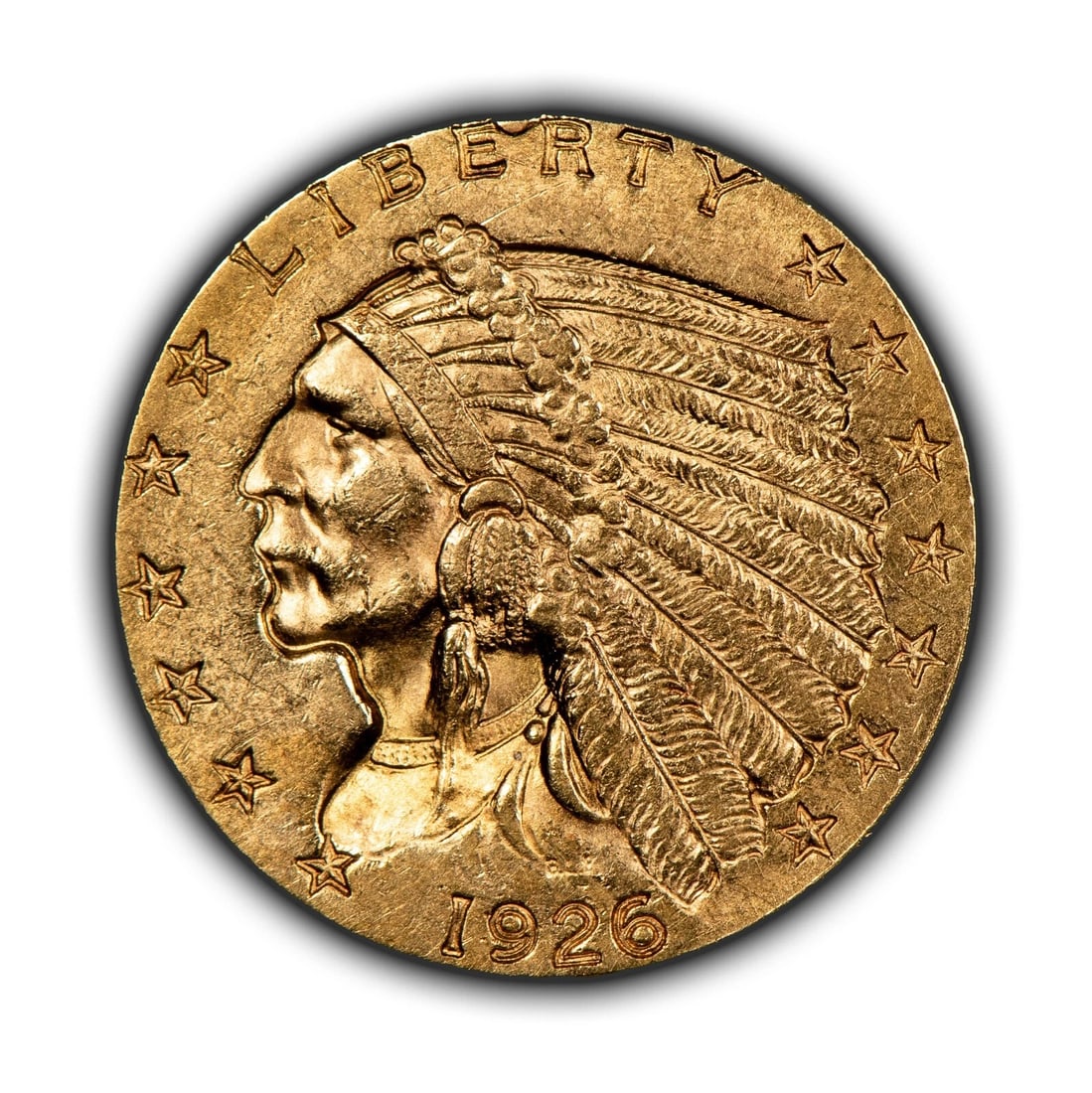 1926 G$2.50 INDIAN HEAD GOLD QUARTER EAGLE: 1926 G$2.50 Indian Head Gold Quarter Eagle Brand/Mint: U.S. Mint Year: 1926 Fineness: 0.9 Composition: Gold Coin: US Pre-1933 Gold Bullion Denomination: $2.50 Country of Origin: United St