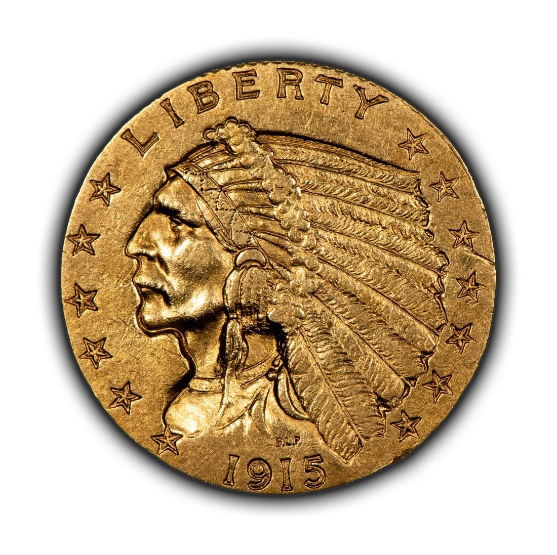 1915 G$2.50 INDIAN HEAD GOLD QUARTER EAGLE: 1915 G$2.50 Indian Head Gold Quarter Eagle Brand/Mint: U.S. Mint Year: 1915 Fineness: 0.9 Composition: Gold Coin: US Pre-1933 Gold Bullion Denomination: $2.50 Country of Origin: United St