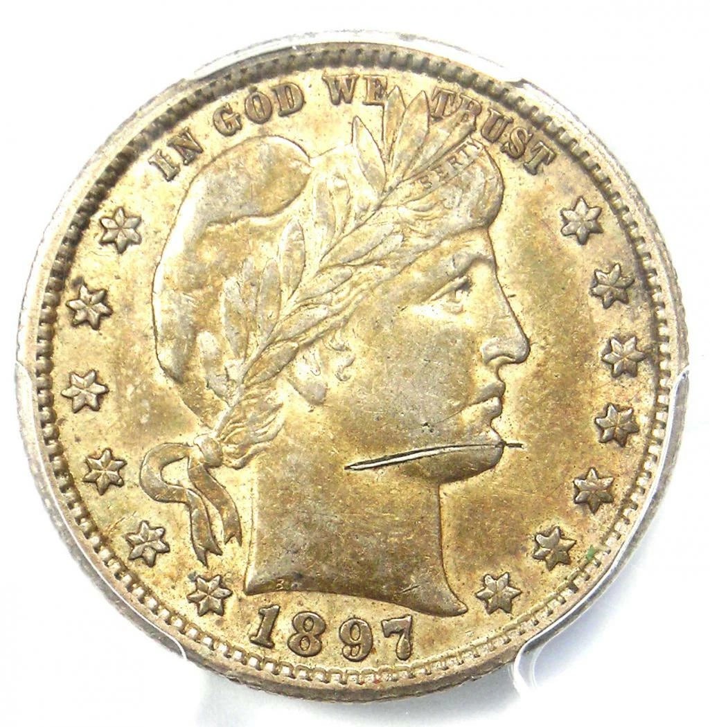 1897-O BARBER QUARTER 25C - RARE DATE: 1897-O Barber Quarter 25C - Rare Date Composition: Silver Year: 1897 Denomination: None Fineness: None Country of Origin: None Accessories: None Accessories Notice: When purchasing pre-own