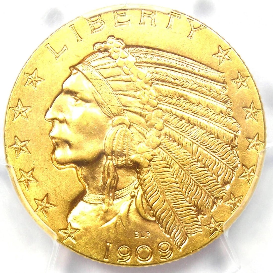 1909-P INDIAN GOLD HALF EAGLE $5 COIN (1 of 3)