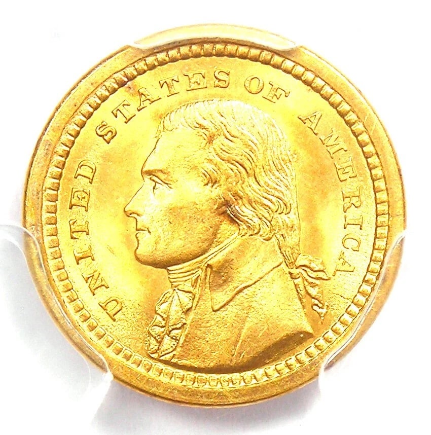 1903 JEFFERSON LOUISIANA GOLD DOLLAR: 1903 Jefferson Louisiana Gold Dollar Composition: Gold Year: 1903 Denomination: $1 Fineness: 0.9 Country of Origin: United States Accessories: None Accessories Notice: When purchasing pre-