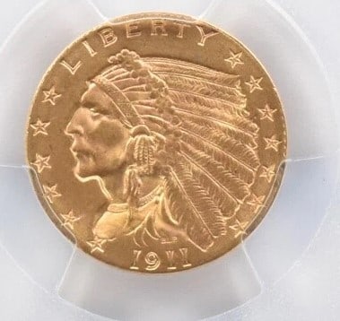1911 $2.50 INDIAN HEAD GOLD QUARTER (1 of 2)