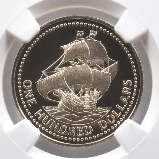 1975 FM BARBADOS $100 GOLD (1 of 2)