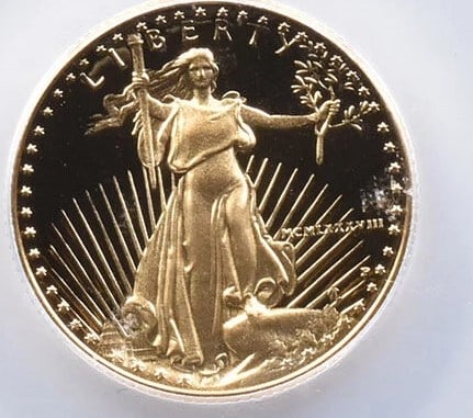 1988-P $10 AMERICAN GOLD EAGLE: 1988-P $10 American Gold Eagle Grade : PR 70 Composition : Gold Denomination : $10 Year : 1988 Country of Origin : United States Mint Location : Philadelphia Brand/Mint : U.S. Mint